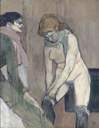 Femme Tirant son Bas Henri de Toulouse-Lautrec